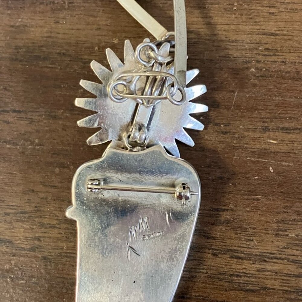 Native American Navajo Sterling silver Turquoise Kachina style Pendent - Picture 3 of 5